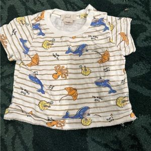 Peek sea life striped t-shirt